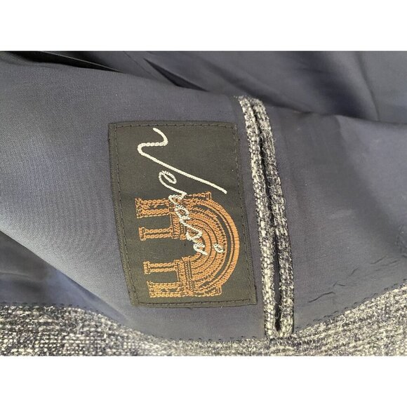 Veraci Vintage Men’s Wool Tweed Blazer Sz S Navy White Classic Academia Grandpa - Picture 9 of 16